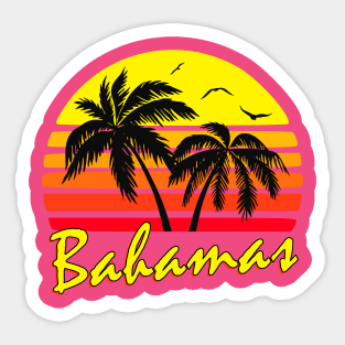 Bahamas Retro Sunset Sticker